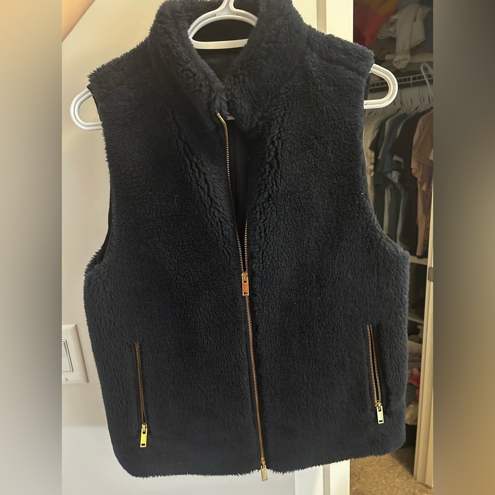 Navy Sherpa Jcrew vest
